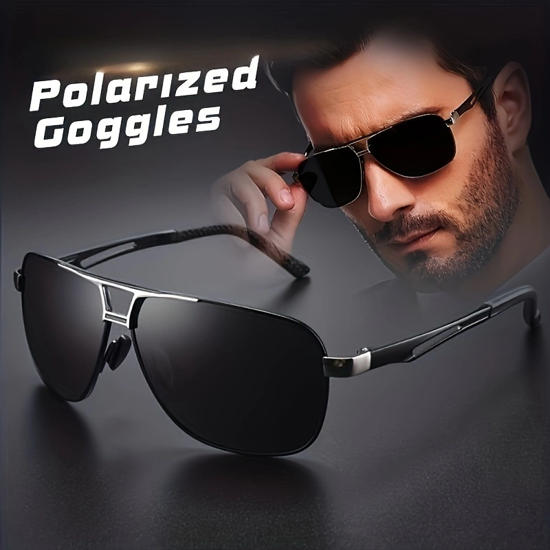 Sunglasses Polarized Men - نظارات شمسية معدنية أنيقة للرجال بإطار