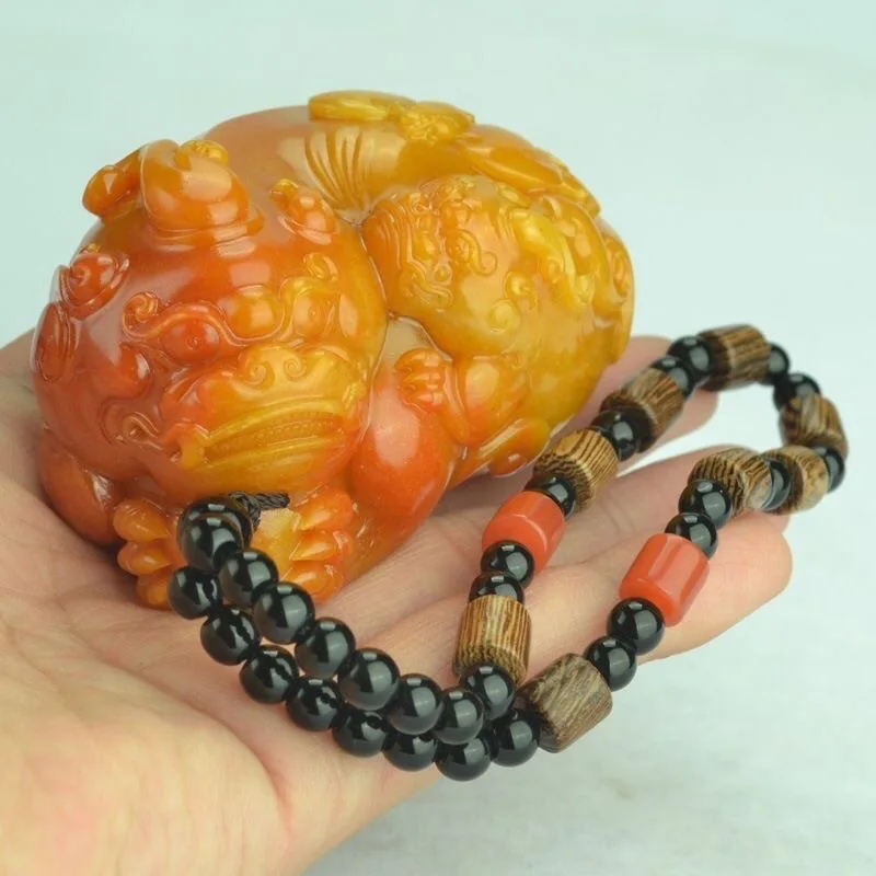 Men Accessories For Hand - الطبيعية هوانغ Longyu Pixiu قلادة حلية