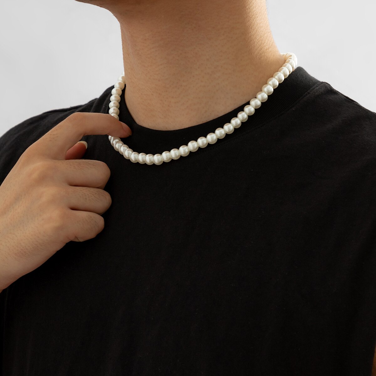 عقد ضيق قصير مُزخرف باللؤلؤ بس - مراجعة Men Accessories Neck Chain وسعره