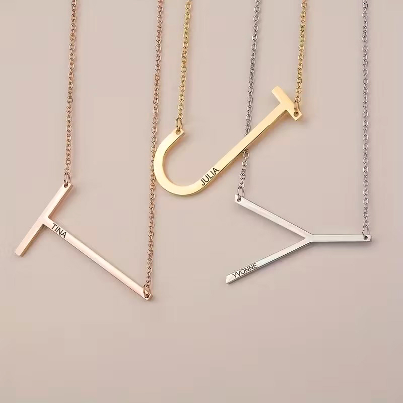 قلادات مخصصة بحرف أولي أو اسم  - مراجعة Men Accessories Neck Chain وسعره