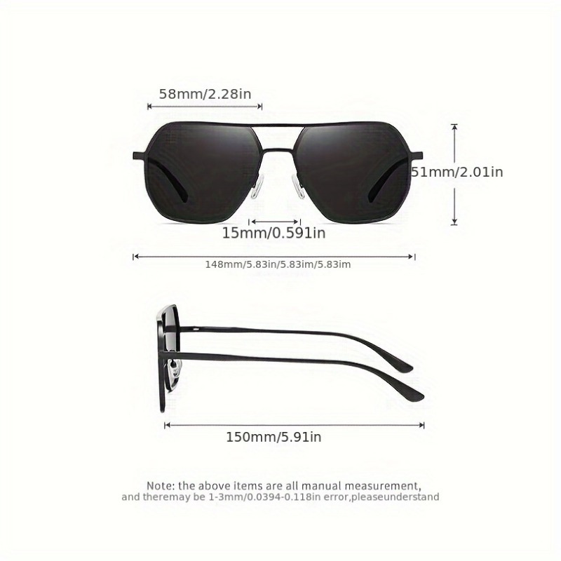 نظارات شمسية مربعة كبيرة الإطا - مراجعة Sunglasses Polarized Men وسعره